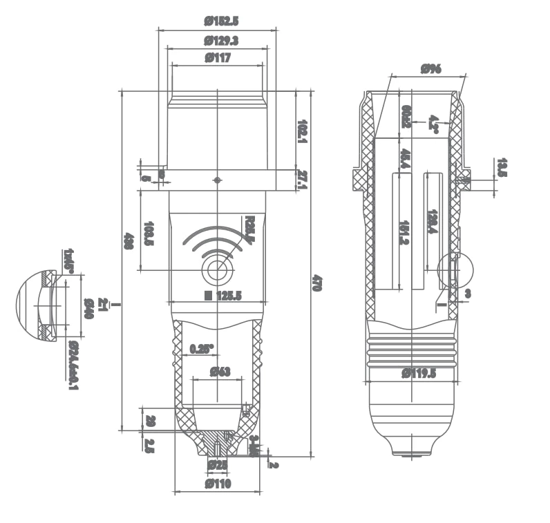 Fuse Insulating Cylinder SF6-12/470