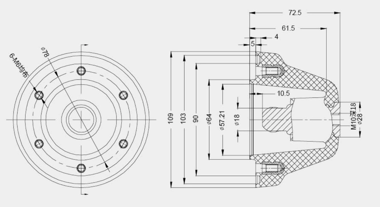Side connect bushing for SF6 gas insulation RMU SF6CT-78