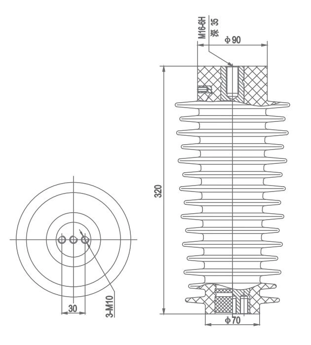40.5kV ZNN Insulator/CNN Sensor Insulator