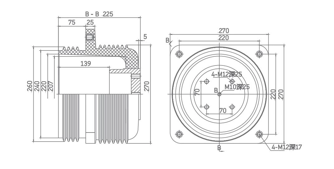 Shielded Contact Box CHN3-10Q-270
