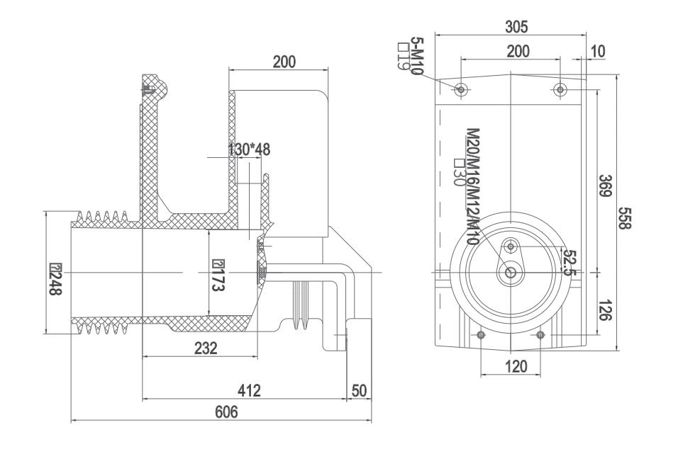 Shielded Contact Box CHN40.5-306P/606